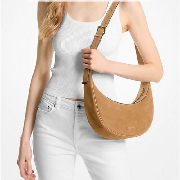 Michael Kors Avra Medium Convertible Sling Crossbody, bag, purse camel - Picture 3 of 12